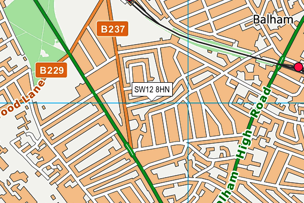 SW12 8HN map - OS VectorMap District (Ordnance Survey) SW12 8HN map - OS VectorMap District (Ordnance Survey)