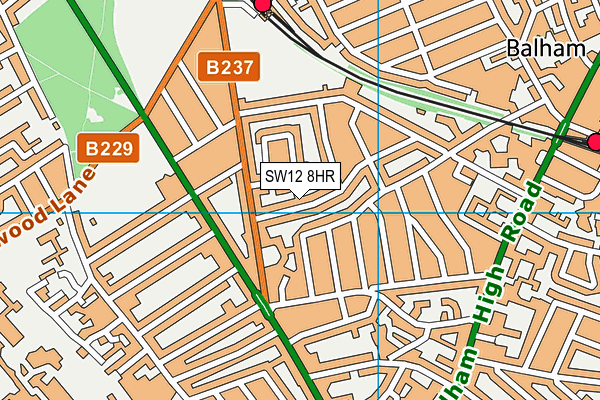SW12 8HR map - OS VectorMap District (Ordnance Survey)