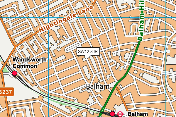 SW12 8JR map - OS VectorMap District (Ordnance Survey) SW12 8JR map - OS VectorMap District (Ordnance Survey)