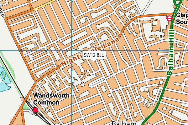 SW12 8JU map - OS VectorMap District (Ordnance Survey) SW12 8JU map - OS VectorMap District (Ordnance Survey)