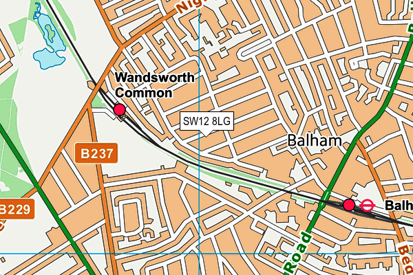 SW12 8LG map - OS VectorMap District (Ordnance Survey) SW12 8LG map - OS VectorMap District (Ordnance Survey)