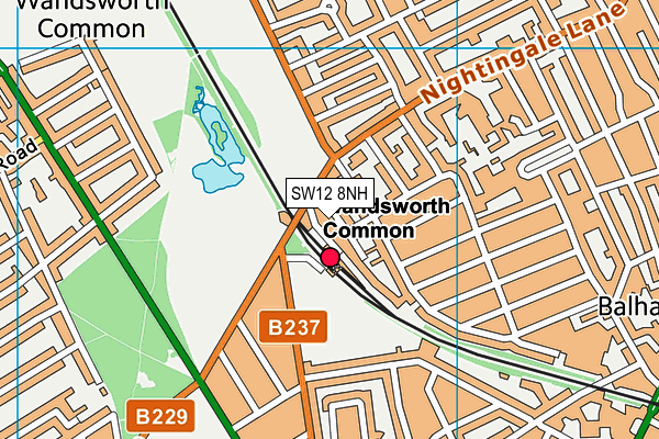 SW12 8NH map - OS VectorMap District (Ordnance Survey) SW12 8NH map - OS VectorMap District (Ordnance Survey)