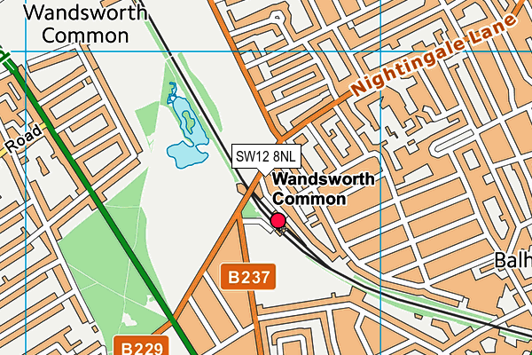 SW12 8NL map - OS VectorMap District (Ordnance Survey) SW12 8NL map - OS VectorMap District (Ordnance Survey)
