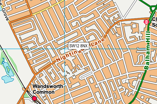 SW12 8NX map - OS VectorMap District (Ordnance Survey) SW12 8NX map - OS VectorMap District (Ordnance Survey)
