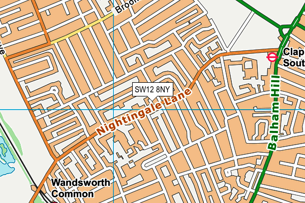 SW12 8NY map - OS VectorMap District (Ordnance Survey) SW12 8NY map - OS VectorMap District (Ordnance Survey)