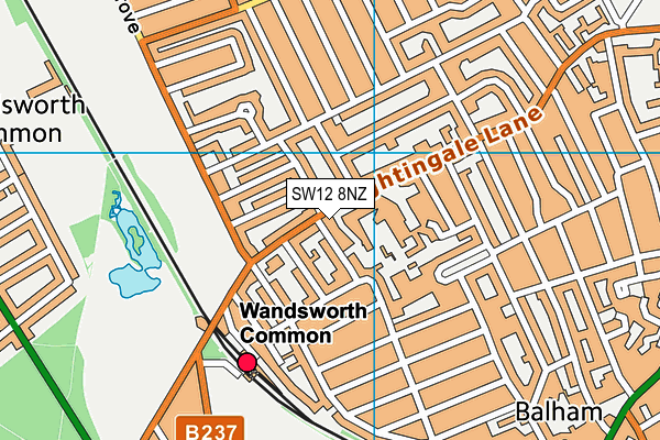 SW12 8NZ map - OS VectorMap District (Ordnance Survey) SW12 8NZ map - OS VectorMap District (Ordnance Survey)