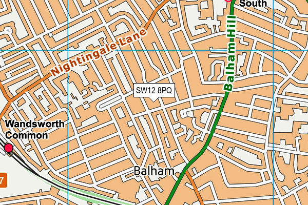 SW12 8PQ map - OS VectorMap District (Ordnance Survey) SW12 8PQ map - OS VectorMap District (Ordnance Survey)