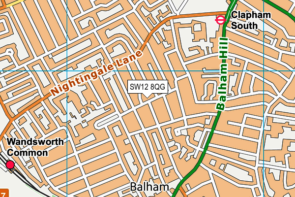 SW12 8QG map - OS VectorMap District (Ordnance Survey) SW12 8QG map - OS VectorMap District (Ordnance Survey)