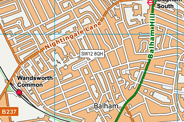 SW12 8QH map - OS VectorMap District (Ordnance Survey) SW12 8QH map - OS VectorMap District (Ordnance Survey)