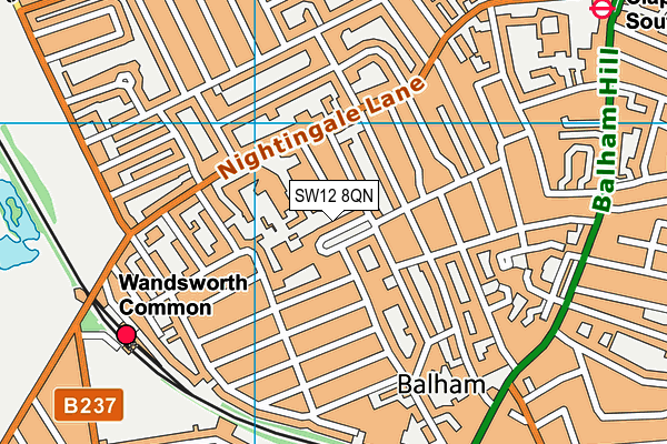 SW12 8QN map - OS VectorMap District (Ordnance Survey) SW12 8QN map - OS VectorMap District (Ordnance Survey)