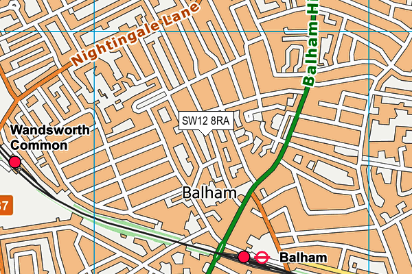 SW12 8RA map - OS VectorMap District (Ordnance Survey) SW12 8RA map - OS VectorMap District (Ordnance Survey)