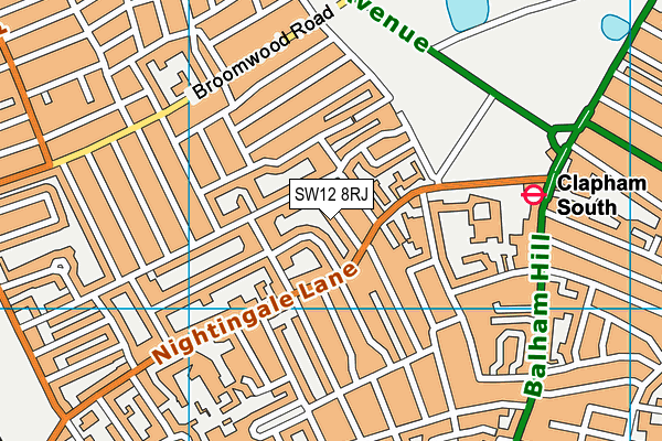 SW12 8RJ map - OS VectorMap District (Ordnance Survey) SW12 8RJ map - OS VectorMap District (Ordnance Survey)