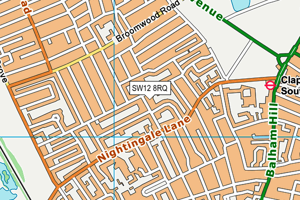 SW12 8RQ map - OS VectorMap District (Ordnance Survey) SW12 8RQ map - OS VectorMap District (Ordnance Survey)