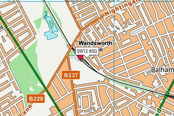 SW12 8SG map - OS VectorMap District (Ordnance Survey) SW12 8SG map - OS VectorMap District (Ordnance Survey)