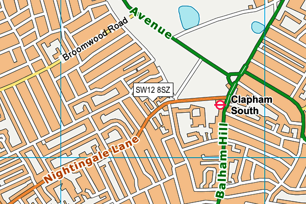 SW12 8SZ map - OS VectorMap District (Ordnance Survey) SW12 8SZ map - OS VectorMap District (Ordnance Survey)