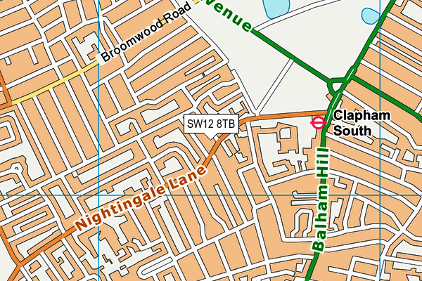SW12 8TB map - OS VectorMap District (Ordnance Survey) SW12 8TB map - OS VectorMap District (Ordnance Survey)