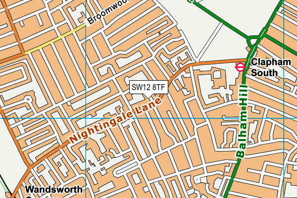 SW12 8TF map - OS VectorMap District (Ordnance Survey) SW12 8TF map - OS VectorMap District (Ordnance Survey)