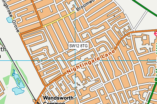 SW12 8TG map - OS VectorMap District (Ordnance Survey) SW12 8TG map - OS VectorMap District (Ordnance Survey)