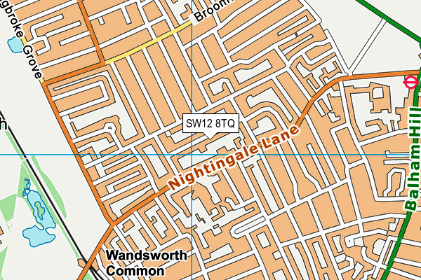 SW12 8TQ map - OS VectorMap District (Ordnance Survey) SW12 8TQ map - OS VectorMap District (Ordnance Survey)