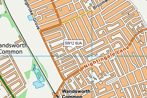 SW12 8UA map - OS VectorMap District (Ordnance Survey) SW12 8UA map - OS VectorMap District (Ordnance Survey)