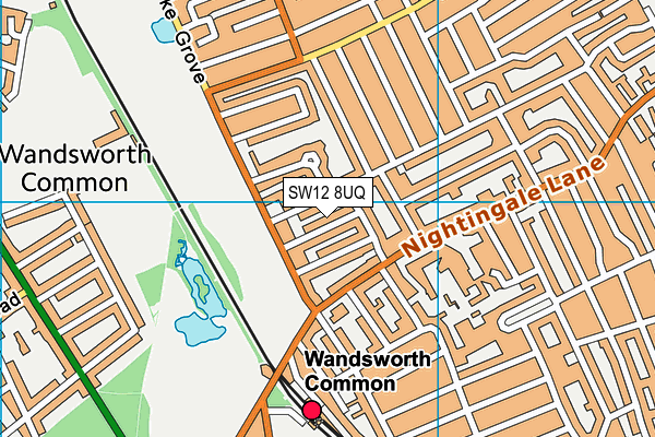 SW12 8UQ map - OS VectorMap District (Ordnance Survey) SW12 8UQ map - OS VectorMap District (Ordnance Survey)