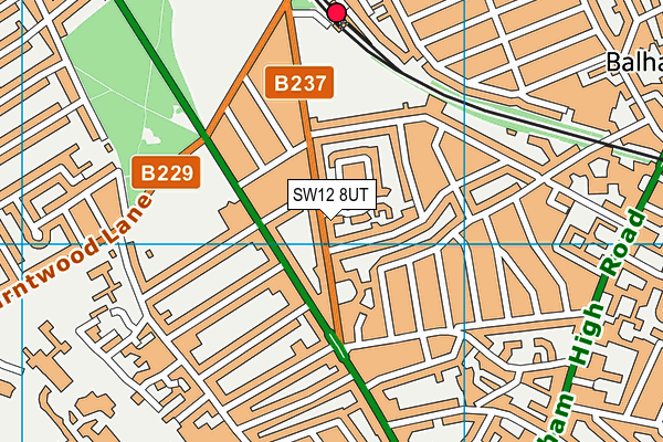 SW12 8UT map - OS VectorMap District (Ordnance Survey) SW12 8UT map - OS VectorMap District (Ordnance Survey)