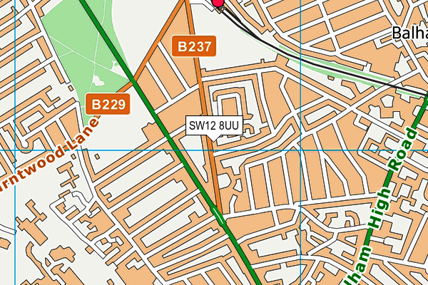SW12 8UU map - OS VectorMap District (Ordnance Survey) SW12 8UU map - OS VectorMap District (Ordnance Survey)