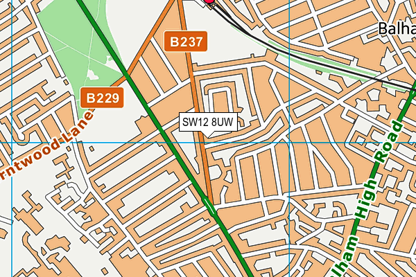 SW12 8UW map - OS VectorMap District (Ordnance Survey) SW12 8UW map - OS VectorMap District (Ordnance Survey)