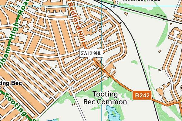 SW12 9HL map - OS VectorMap District (Ordnance Survey) SW12 9HL map - OS VectorMap District (Ordnance Survey)