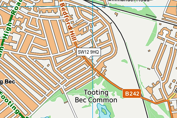 SW12 9HQ map - OS VectorMap District (Ordnance Survey) SW12 9HQ map - OS VectorMap District (Ordnance Survey)