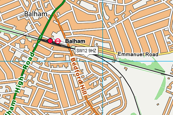 SW12 9HZ map - OS VectorMap District (Ordnance Survey) SW12 9HZ map - OS VectorMap District (Ordnance Survey)