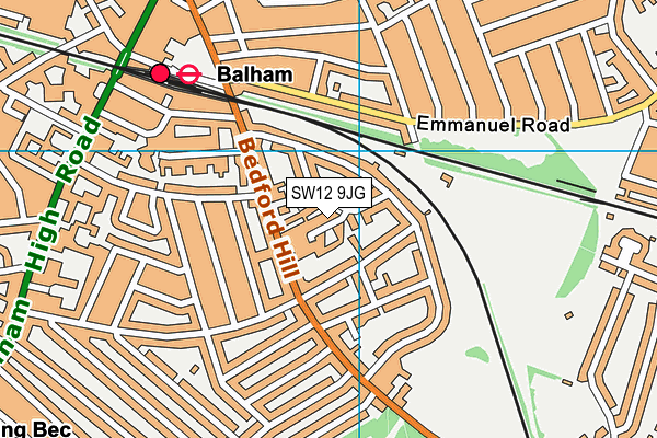 SW12 9JG map - OS VectorMap District (Ordnance Survey) SW12 9JG map - OS VectorMap District (Ordnance Survey)