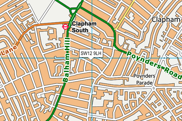 SW12 9LH map - OS VectorMap District (Ordnance Survey) SW12 9LH map - OS VectorMap District (Ordnance Survey)