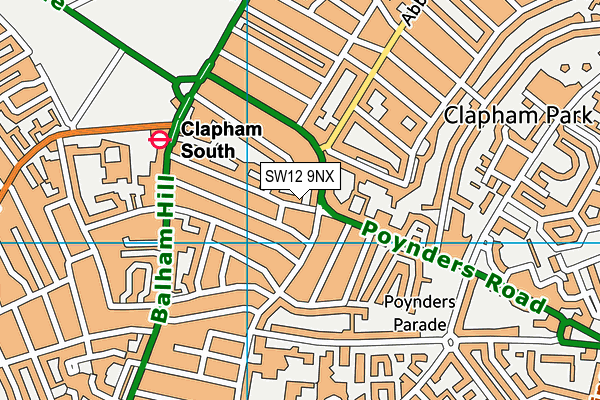 SW12 9NX map - OS VectorMap District (Ordnance Survey) SW12 9NX map - OS VectorMap District (Ordnance Survey)