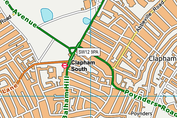 SW12 9PA map - OS VectorMap District (Ordnance Survey) SW12 9PA map - OS VectorMap District (Ordnance Survey)