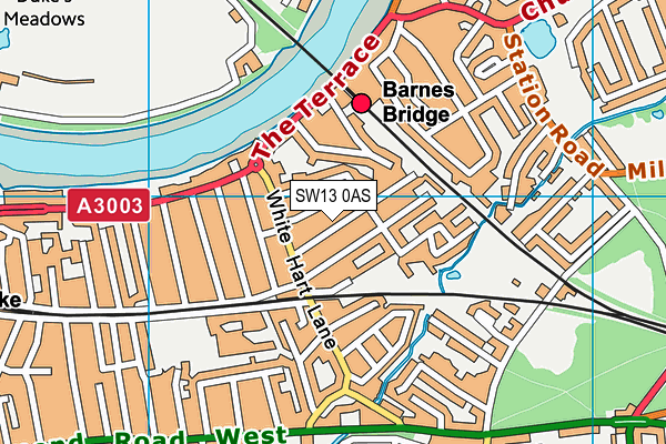 SW13 0AS map - OS VectorMap District (Ordnance Survey) SW13 0AS map - OS VectorMap District (Ordnance Survey)