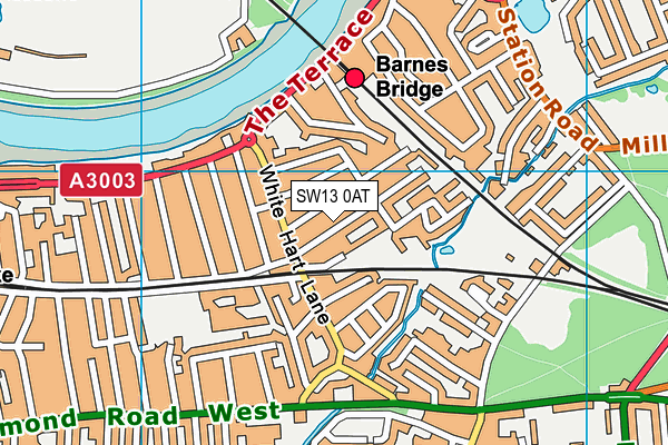 SW13 0AT map - OS VectorMap District (Ordnance Survey) SW13 0AT map - OS VectorMap District (Ordnance Survey)
