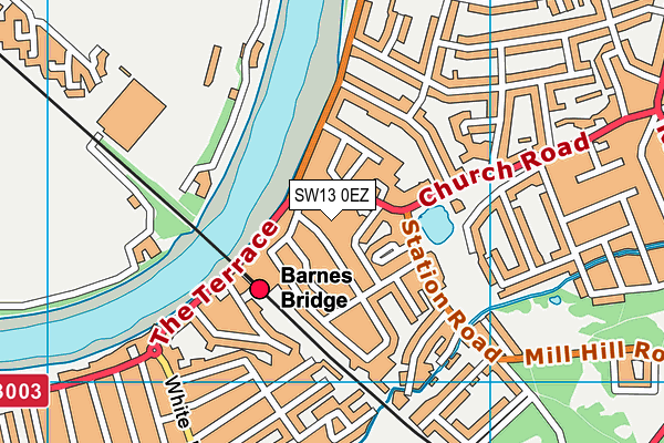 SW13 0EZ map - OS VectorMap District (Ordnance Survey) SW13 0EZ map - OS VectorMap District (Ordnance Survey)