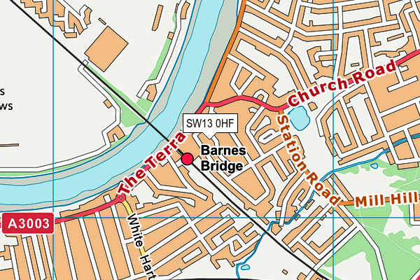 SW13 0HF map - OS VectorMap District (Ordnance Survey) SW13 0HF map - OS VectorMap District (Ordnance Survey)