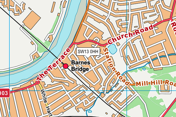 SW13 0HH map - OS VectorMap District (Ordnance Survey) SW13 0HH map - OS VectorMap District (Ordnance Survey)