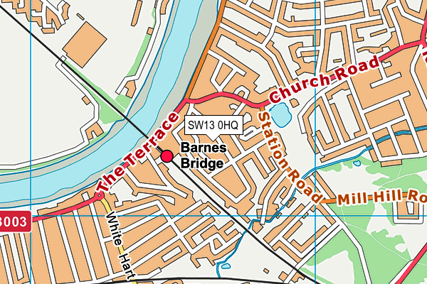 SW13 0HQ map - OS VectorMap District (Ordnance Survey) SW13 0HQ map - OS VectorMap District (Ordnance Survey)