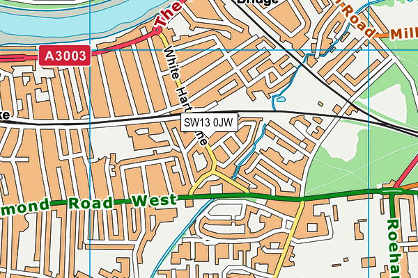 SW13 0JW map - OS VectorMap District (Ordnance Survey) SW13 0JW map - OS VectorMap District (Ordnance Survey)