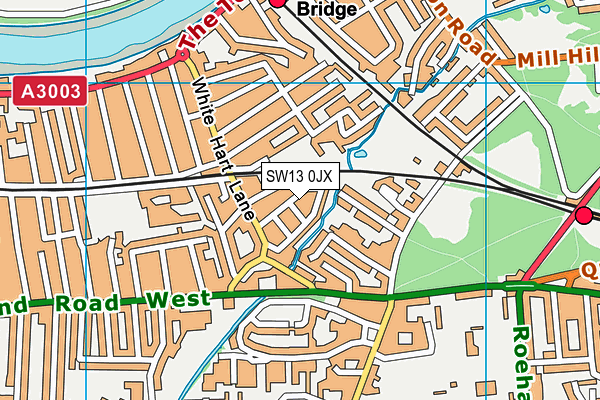 SW13 0JX map - OS VectorMap District (Ordnance Survey) SW13 0JX map - OS VectorMap District (Ordnance Survey)