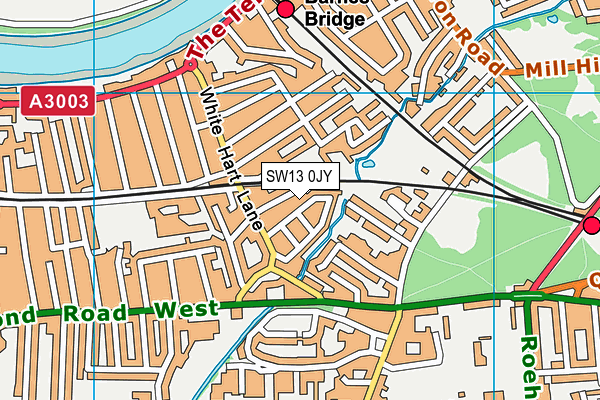 SW13 0JY map - OS VectorMap District (Ordnance Survey) SW13 0JY map - OS VectorMap District (Ordnance Survey)