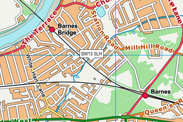 SW13 0LH map - OS VectorMap District (Ordnance Survey) SW13 0LH map - OS VectorMap District (Ordnance Survey)