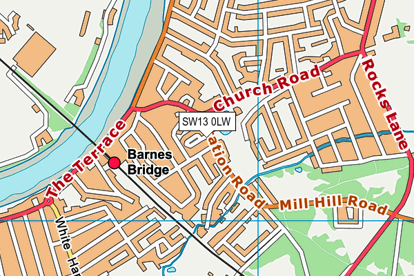 SW13 0LW map - OS VectorMap District (Ordnance Survey) SW13 0LW map - OS VectorMap District (Ordnance Survey)