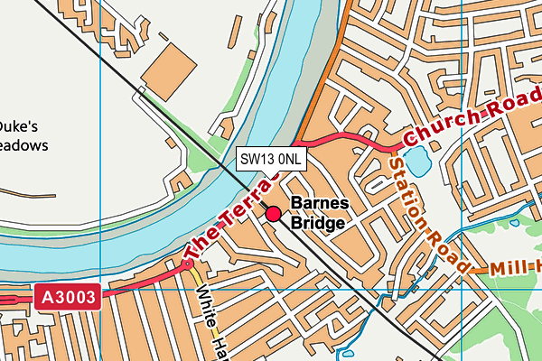 SW13 0NL map - OS VectorMap District (Ordnance Survey) SW13 0NL map - OS VectorMap District (Ordnance Survey)