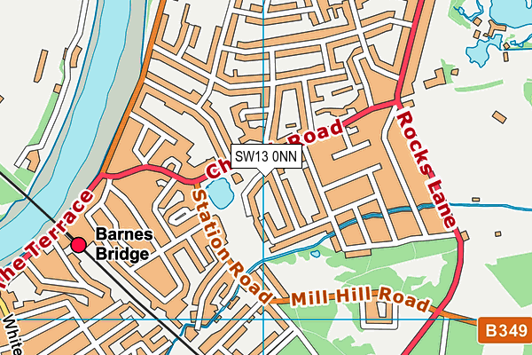 SW13 0NN map - OS VectorMap District (Ordnance Survey)