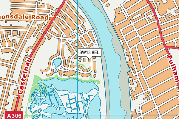 SW13 8EL map - OS VectorMap District (Ordnance Survey) SW13 8EL map - OS VectorMap District (Ordnance Survey)