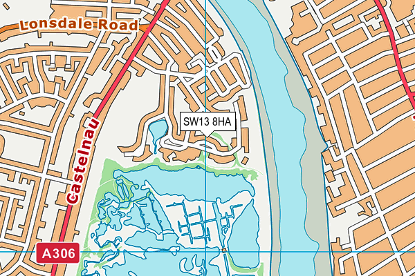 SW13 8HA map - OS VectorMap District (Ordnance Survey) SW13 8HA map - OS VectorMap District (Ordnance Survey)